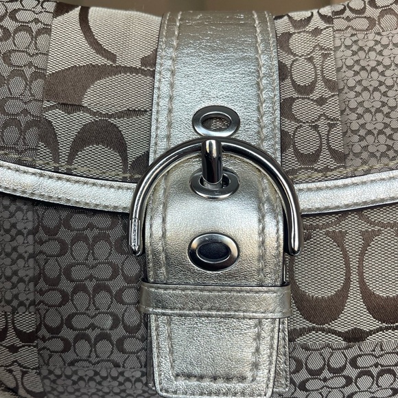 COACH SOHO Brown Signature Canvas Patchwork Hobo Bag - Picture 4 of 15